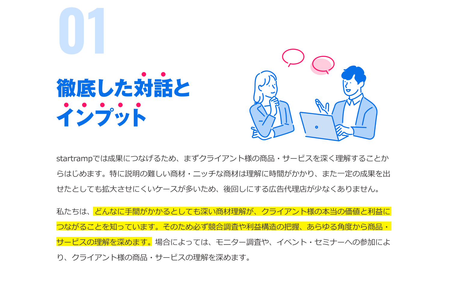 徹底した対話とインプット